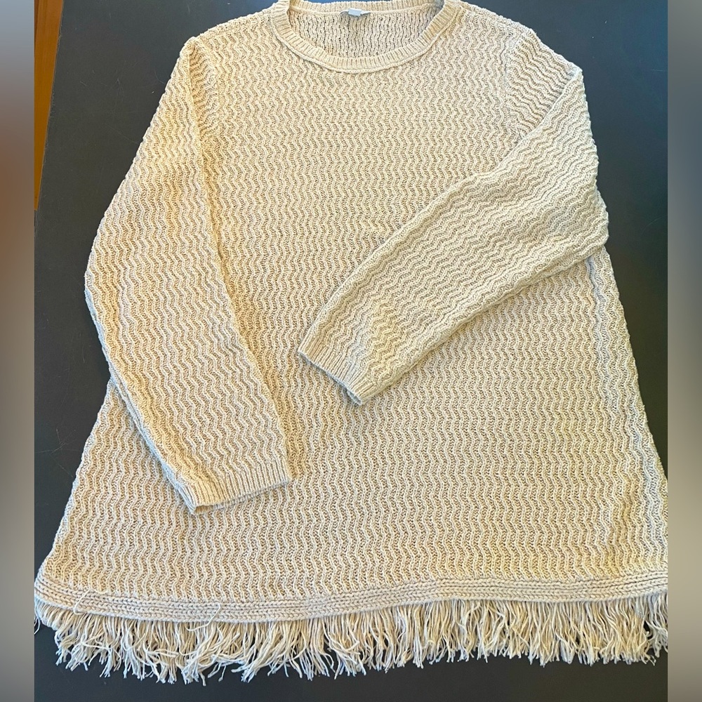J.Jill fringe bottom sweater.  Oatmeal XL